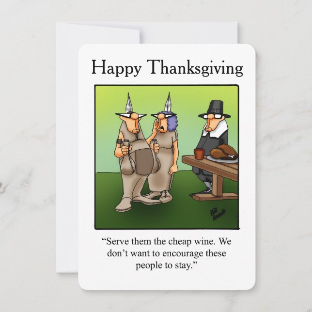 Funny Thanksgiving Humor "Cheap Wine" Invitations (Front)