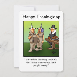 Funny Thanksgiving Humor "Cheap Wine" Invitations