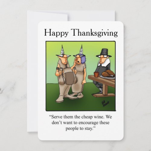 Funny Thanksgiving Humor Cheap Wine Invitations