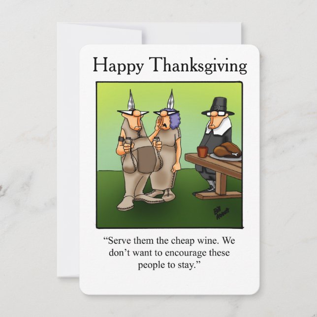 Funny Thanksgiving Humor "Cheap Wine" Invitations (Front)