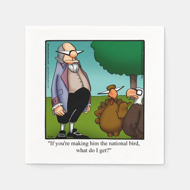 Funny Thanksgiving Humor Cocktail Party Napkins (Front)