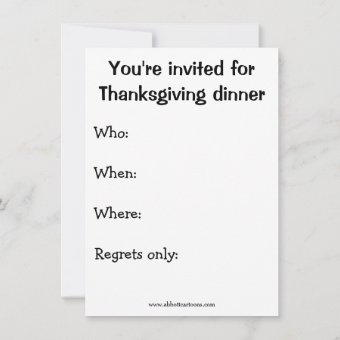 Funny Thanksgiving Humor Dinner Invitations | Zazzle