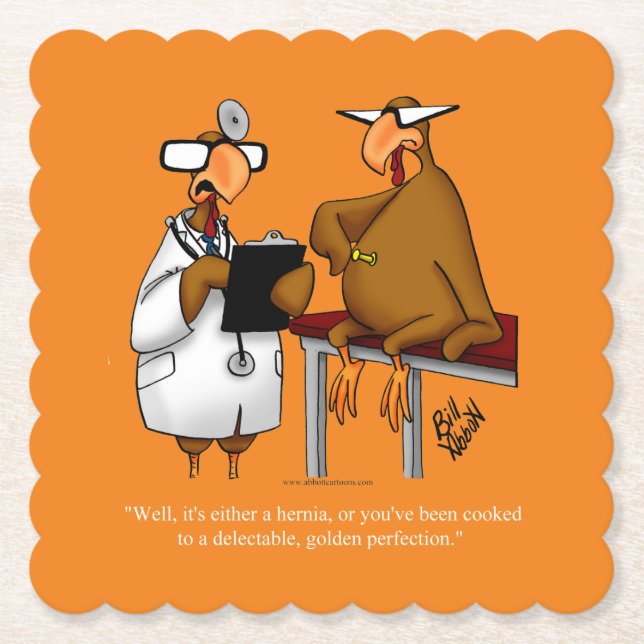 Funny Thanksgiving Humor Golden Perfection Paper Coaster (Front)