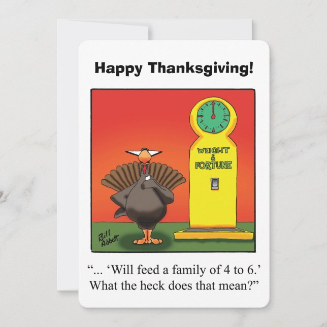 Funny Thanksgiving Humor Greeting Card  (Front)