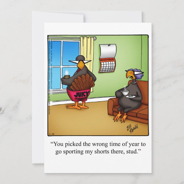 Funny Thanksgiving Humor Holiday Card (Front)
