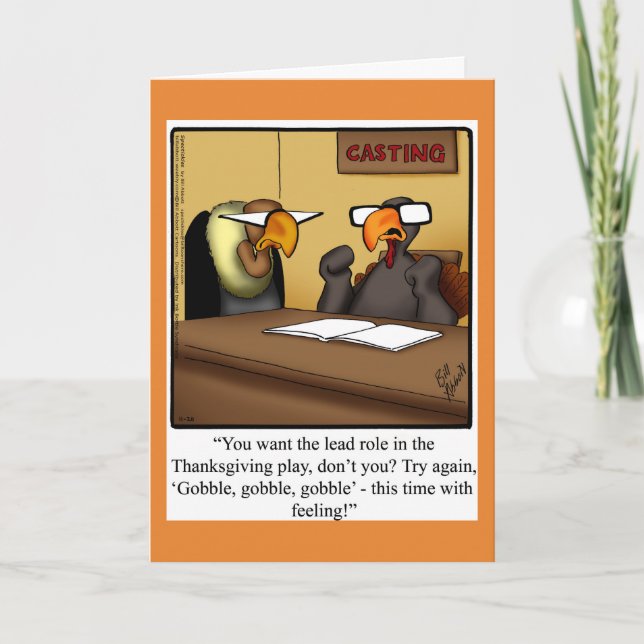 Funny Thanksgiving Humor Holiday Greeting Card (Front)