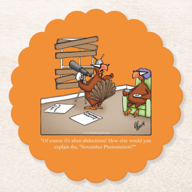 Funny Thanksgiving Humor Paper Coaster (Front)