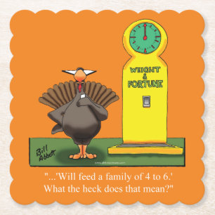 Funny Thanksgiving Humor Paper Coaster