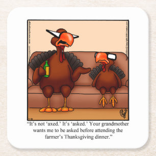 Funny Thanksgiving Humor Party Coasters