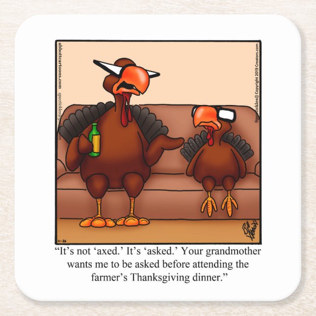 Funny Thanksgiving Humor Party Coasters (Front)
