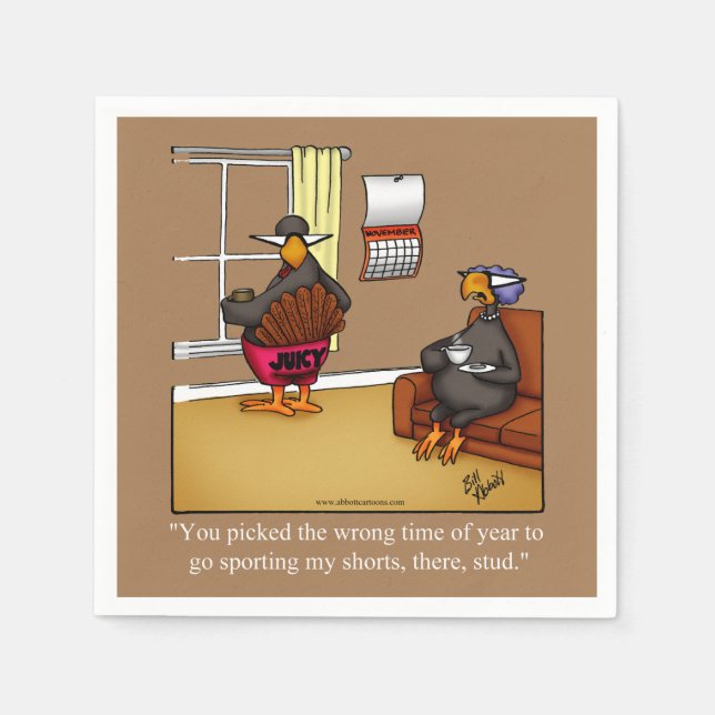 Funny Thanksgiving Humor Party Napkins (Front)