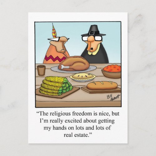 Funny Thanksgiving Humor Postcard