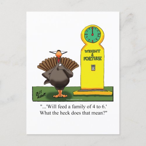 Funny Thanksgiving Humor Postcard