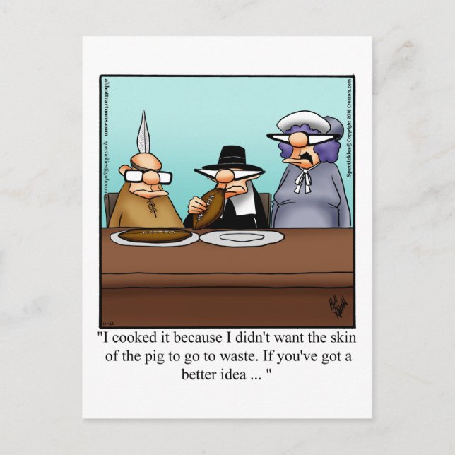 Funny Thanksgiving Humor Postcard "Spectickles" (Front)