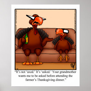 Funny Cartoons Thanksgiving Art & Wall Décor | Zazzle