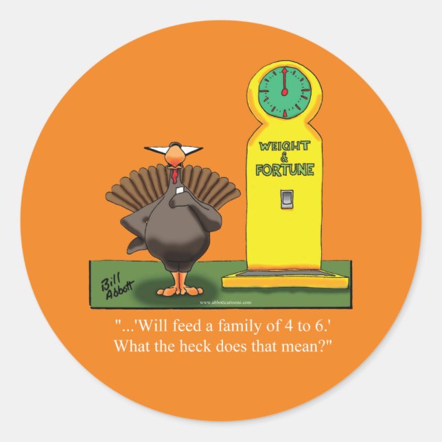 Funny Thanksgiving Humor Stickers (Front)