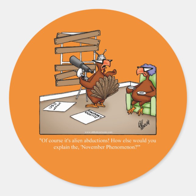 Funny Thanksgiving Humor Stickers (Front)