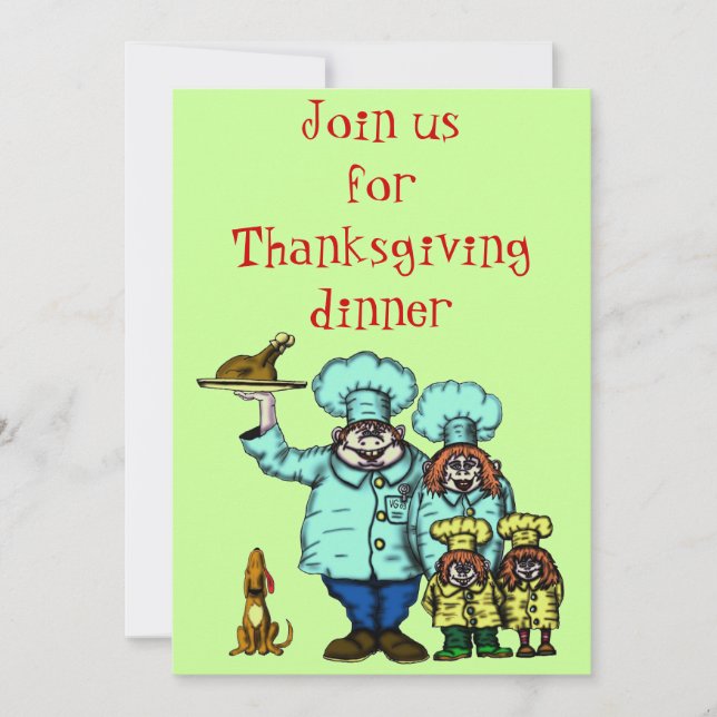 Funny Thanksgiving invitation card (Front)