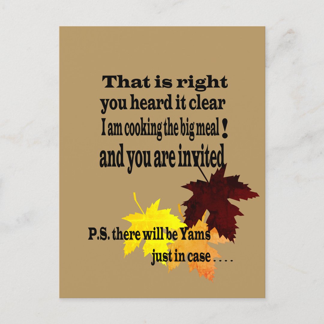 Funny Thanksgiving Invitation Card. | Zazzle