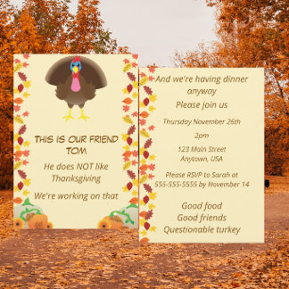 Funny Thanksgiving Invitation | This Is Tom