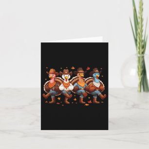 Funny Thanksgiving Line Dance Matching Family Grou Card