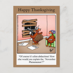 Funny Thanksgiving "November Phenomenon" Postcard