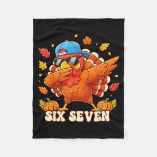 Funny Thanksgiving Outfit Kids Toddler Boys Dab Tu Fleece Blanket