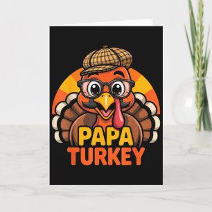 Funny Thanksgiving Papa Turkey Family Matching Men Card
