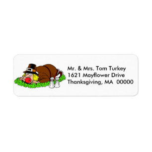Funny Thanksgiving Pilgrim Return Address Labels