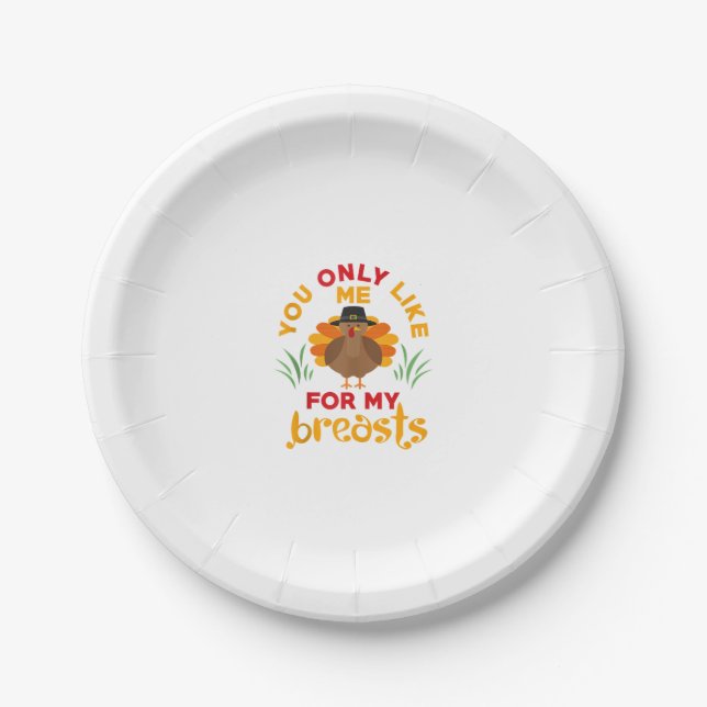 Funny Thanksgiving Pilgrim Turkey  Paper Plates (Front)