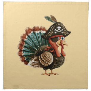 Funny Thanksgiving Pirate Turkey Holiday Table Cloth Napkin