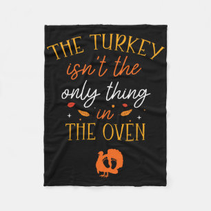 Funny Thanksgiving Pregnancy Announcement The Turk Fleece Blanket