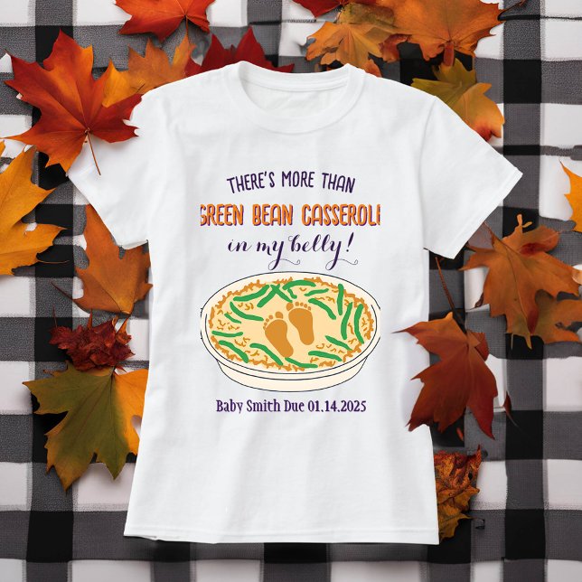 Funny Thanksgiving Pregnancy Reveal Baby Footprint T-Shirt (Creator Uploaded)