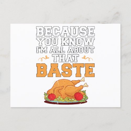 Funny Thanksgiving Quote Turkey Day Pun Kitchen Announcement Postcard