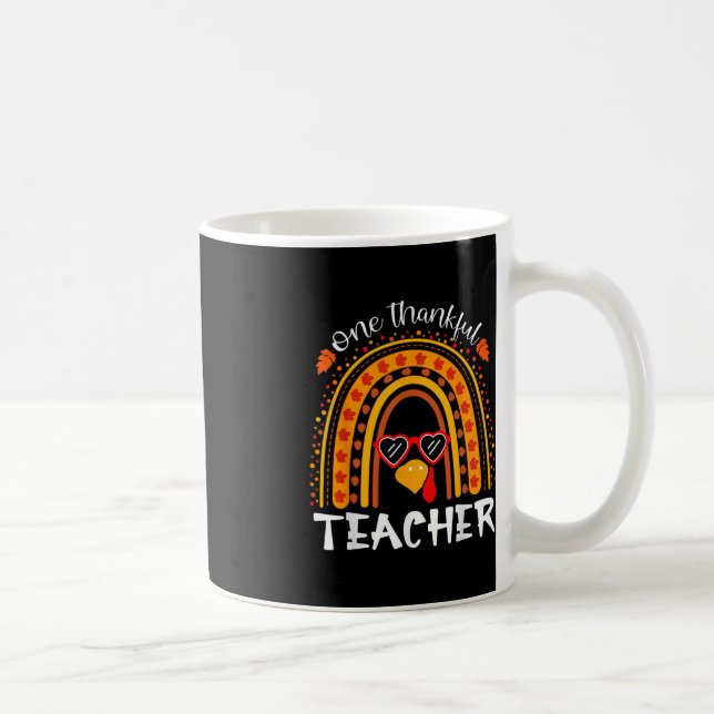 Funny Thanksgiving Rainbow Leopard Fall One Thankf Coffee Mug (Right)