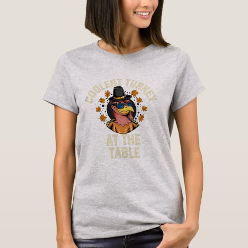 Funny Thanksgiving Retro Coolest Turkey At The T_Shirt