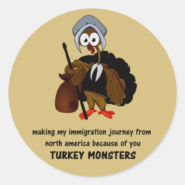 funny thanksgiving sticker (Front)