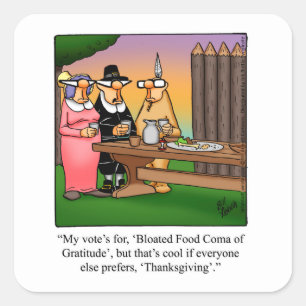 Funny Thanksgiving Stickers "Food Coma"