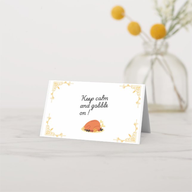 Funny thanksgiving table dinner place card  (Front)