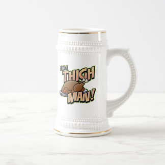 Funny Thanksgiving Thigh Man T-Shirts Beer Stein