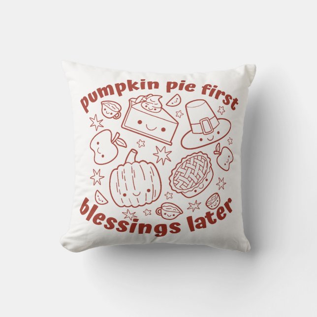 Funny Thanksgiving Throw Pillow (Front)