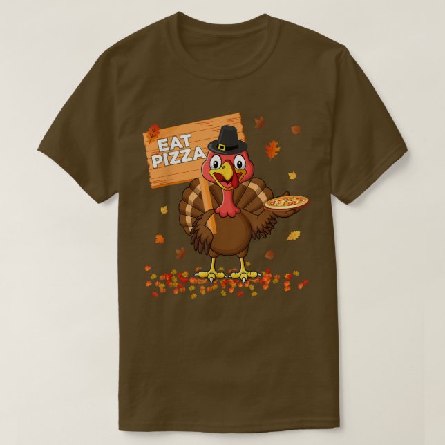 Funny thanksgiving turkey apparel women men Eat Pi T-Shirt (Design Front)