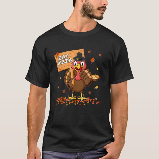 Funny thanksgiving turkey apparel women men Eat Pi T-Shirt (Front)