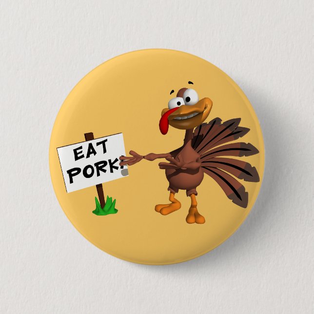 Funny Thanksgiving Turkey button (Front)