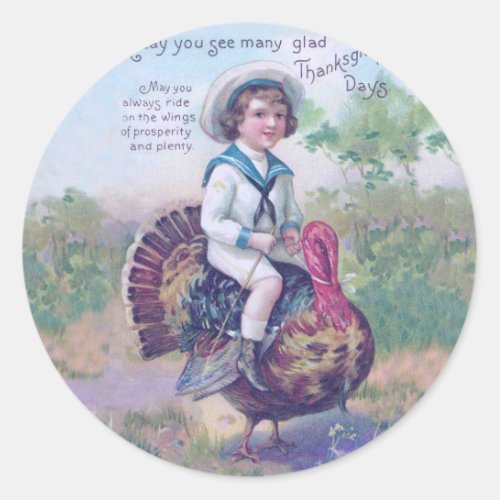 Funny Thanksgiving Turkey Classic Round Sticker