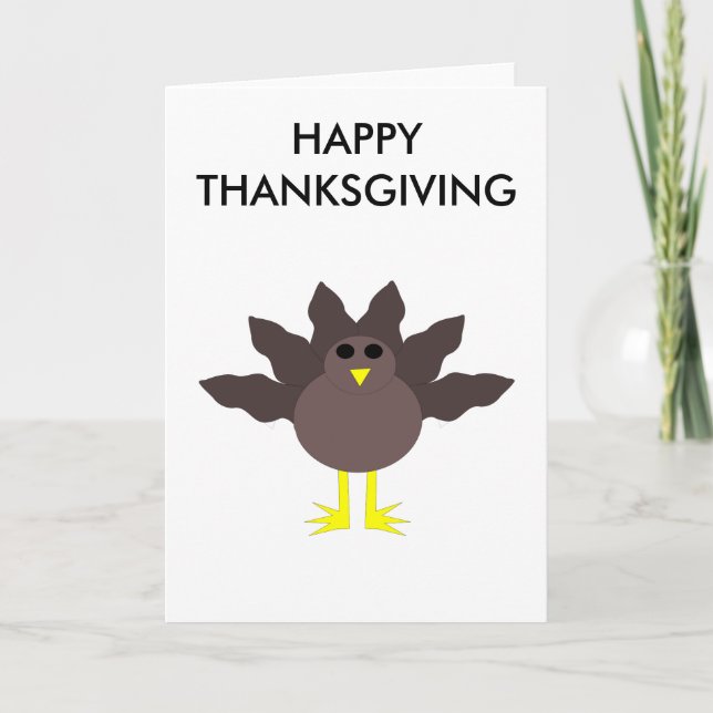 Funny Thanksgiving Turkey Customizable Card (Front)
