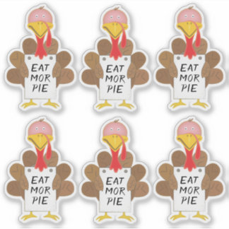 Funny Thanksgiving Turkey Cutout Sticker Set