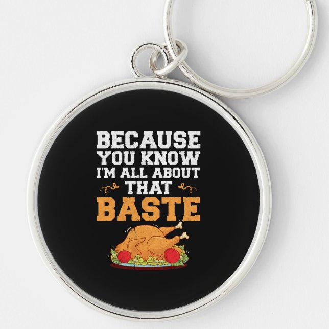 Funny Thanksgiving Turkey Day Costume Gift Keychain (Front)