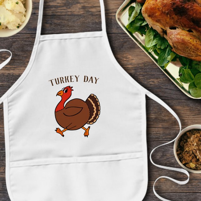 Funny Thanksgiving Turkey Day Kids Apron (Fun turkey apron for your Thanksgiving preparation)