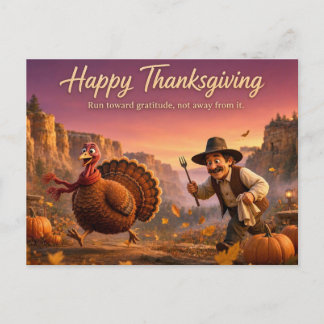 Funny Thanksgiving Turkey Escape Holiday Postcard